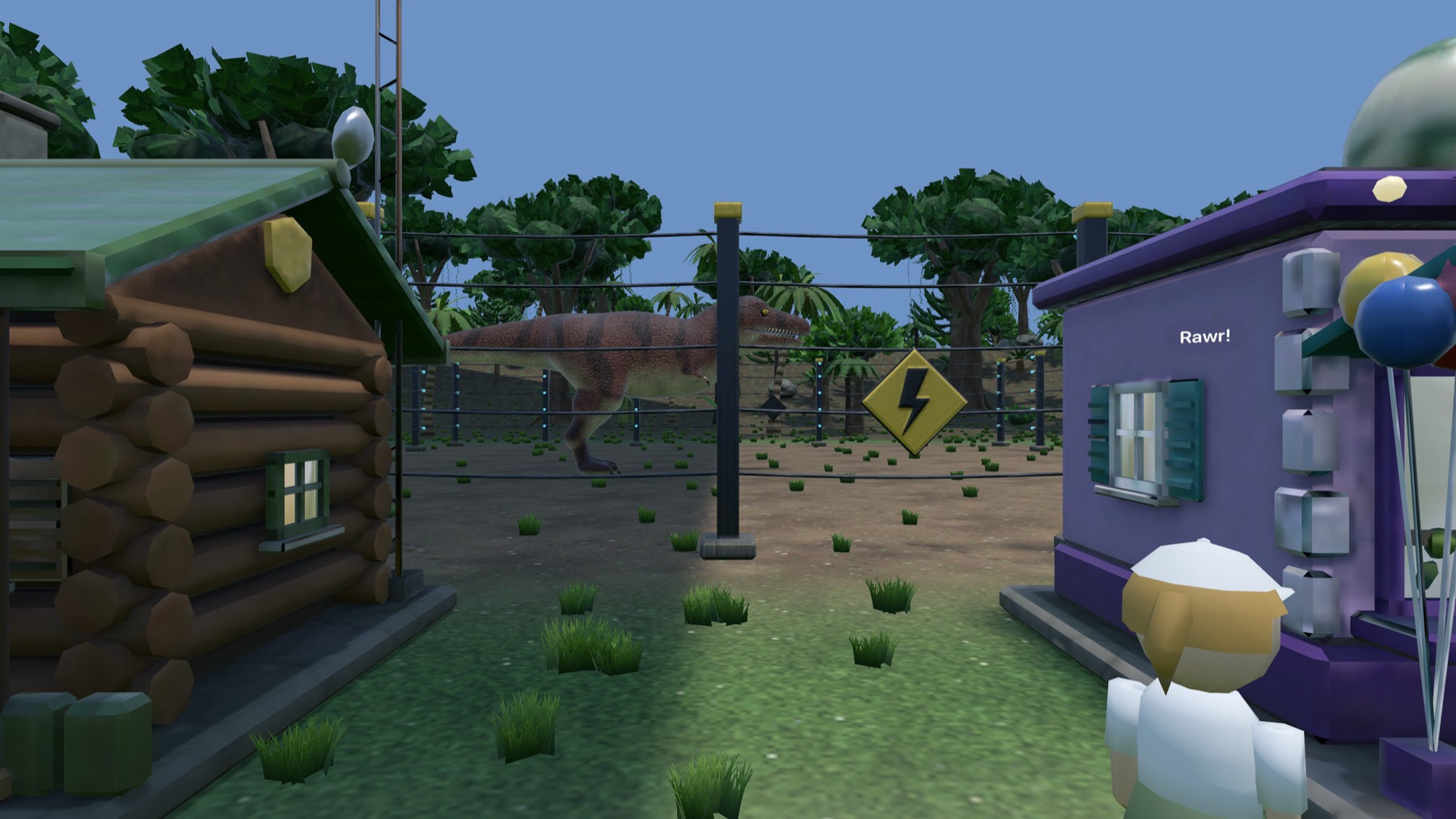Standing at life size in front of the T. rex enclosure on Apple Vision Pro